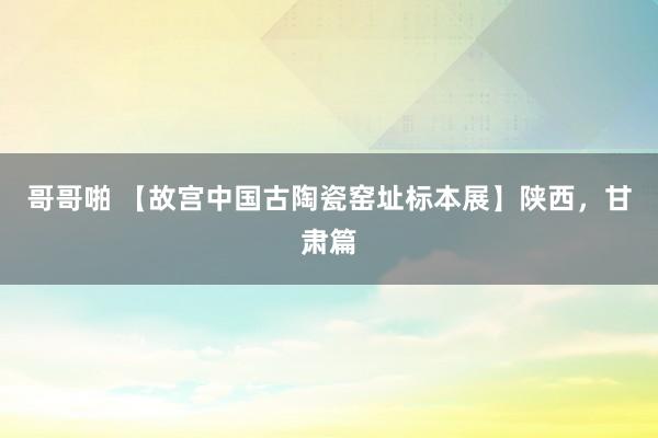 哥哥啪 【故宫中国古陶瓷窑址标本展】陕西，甘肃篇
