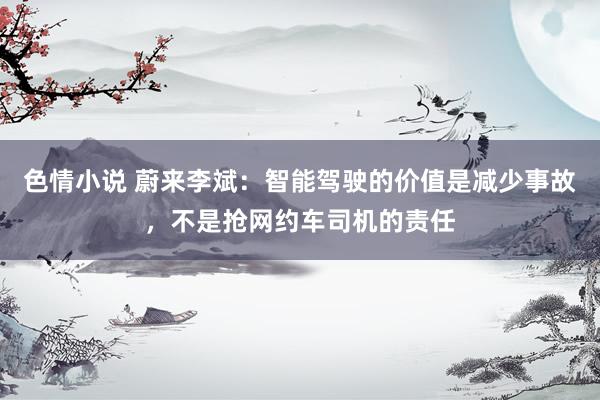 色情小说 蔚来李斌：智能驾驶的价值是减少事故，不是抢网约车司机的责任