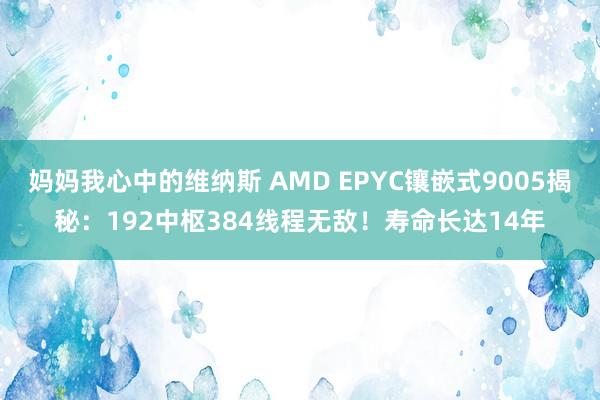 妈妈我心中的维纳斯 AMD EPYC镶嵌式9005揭秘：192中枢384线程无敌！寿命长达14年