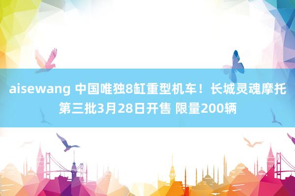 aisewang 中国唯独8缸重型机车！长城灵魂摩托第三批3月28日开售 限量200辆