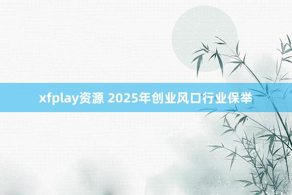 xfplay资源 2025年创业风口行业保举