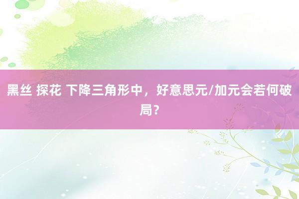 黑丝 探花 下降三角形中，好意思元/加元会若何破局？