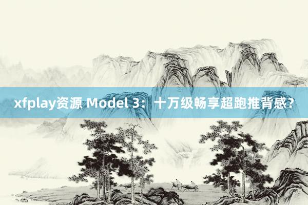 xfplay资源 Model 3：十万级畅享超跑推背感？