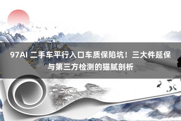 97AI 二手车平行入口车质保陷坑！三大件延保与第三方检测的猫腻剖析