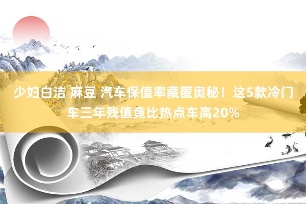 少妇白洁 麻豆 汽车保值率藏匿奥秘！这5款冷门车三年残值竟比热点车高20%