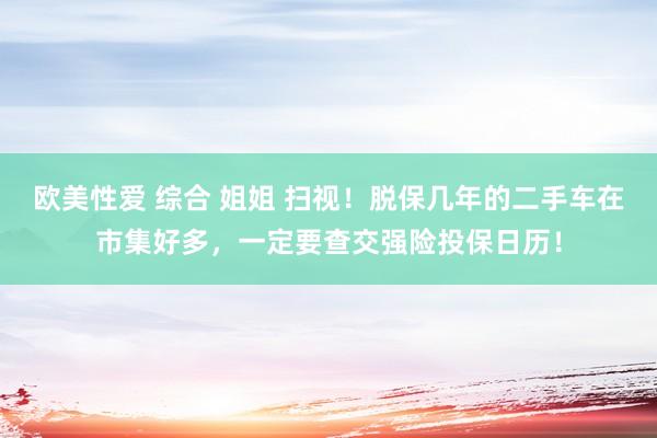 欧美性爱 综合 姐姐 扫视！脱保几年的二手车在市集好多，一定要查交强险投保日历！
