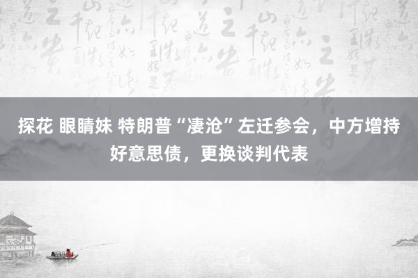 探花 眼睛妹 特朗普“凄沧”左迁参会，中方增持好意思债，更换谈判代表