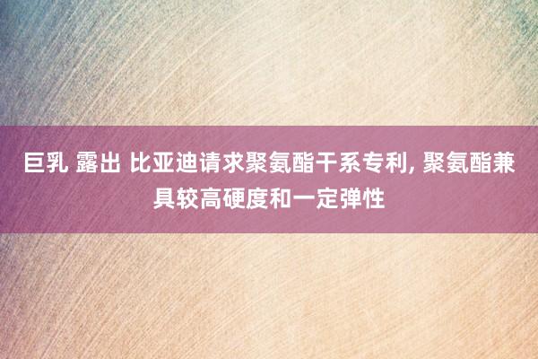 巨乳 露出 比亚迪请求聚氨酯干系专利, 聚氨酯兼具较高硬度和一定弹性