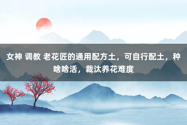 女神 调教 老花匠的通用配方土，可自行配土，种啥啥活，裁汰养花难度