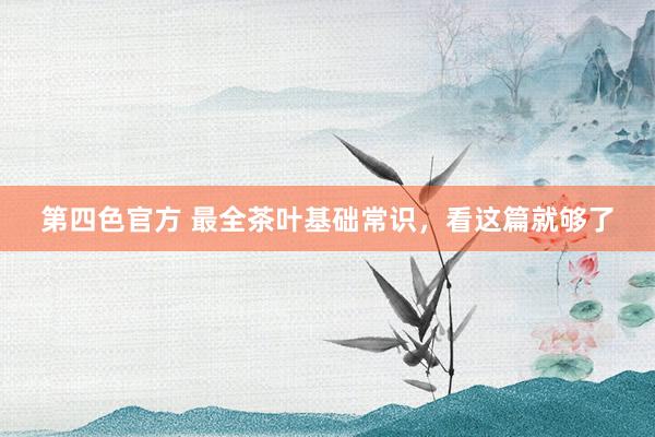 第四色官方 最全茶叶基础常识，看这篇就够了