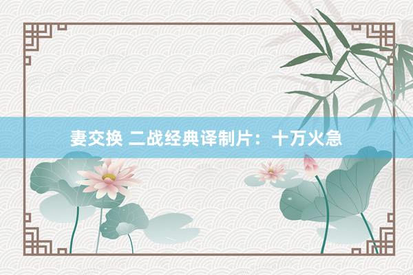 妻交换 二战经典译制片：十万火急