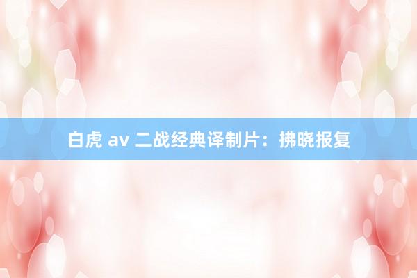 白虎 av 二战经典译制片：拂晓报复